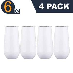 4 Pack, 6 oz Tumblers Stainless Steel Bottle Insulated Cup Bridesmaid Proposal Box Gift