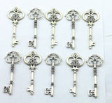 Mix Skeleton Key Charms Vintage Silver Wedding Confetti DIY Craft (Set of 30)