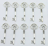 Mix Skeleton Key Charms Vintage Silver Wedding Confetti DIY Craft (Set of 30)