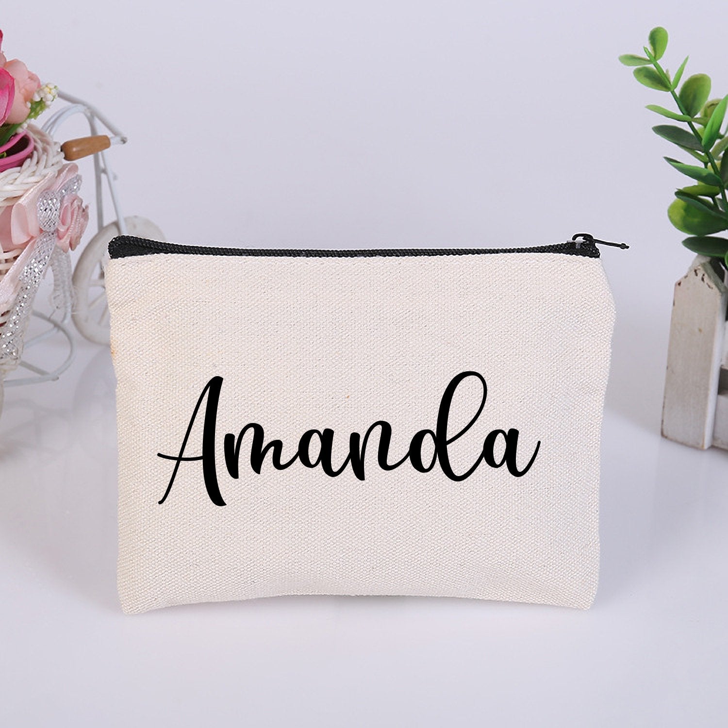 Bridesmaid Makeup Bag Personalized Gift, Canvas Burlap with Zipper Mother  of Bride Hello Gorgeous Mother's Day Monogram Cosmetic Holder Bachelorette  Birthday Gift for Her – Wadbeev