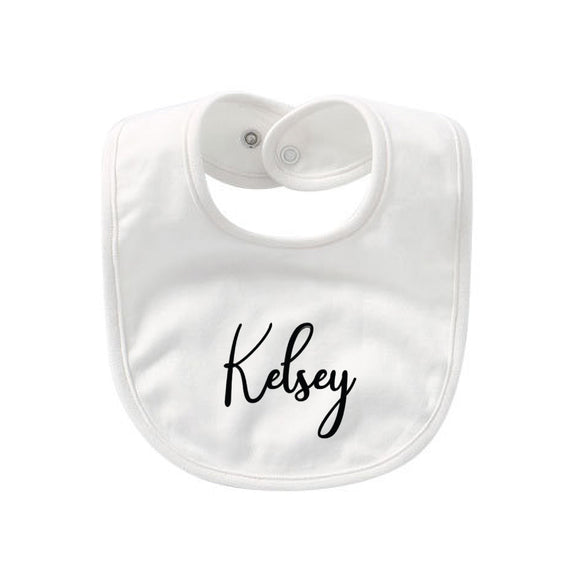 Personalized Baby Teething Bib with Customized Name Text First Birthday Party Favor