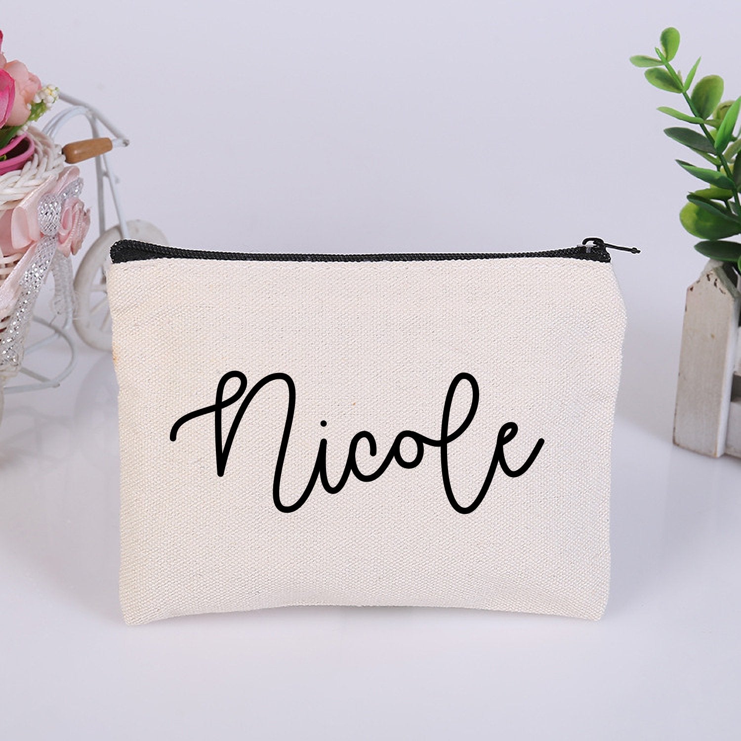 Canvas Makeup Bag Personalized Gift