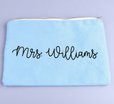 Canvas Makeup Bag Personalized Gift, Monogrammed Your Name Pouches Cosmetic Holder