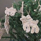 Birch Bark Reindeer Christmas Ornament Sparkle (Pack of 10)