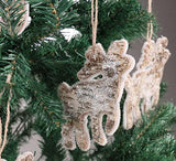 Birch Bark Reindeer Christmas Ornament Sparkle (Pack of 10)