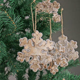 Birch Bark Snowflakes Christmas Sparkle Ornament (Pack of 10)