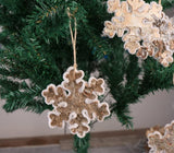 Birch Bark Snowflakes Christmas Sparkle Ornament (Pack of 10)