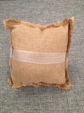 Handmade Burlap Ring Pillow with Lace