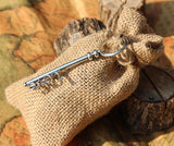 20 Small Rustic Natural Burlap Bags w/ Love Skeleton Key Charm