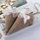 10 Handmade Burlap Cones Rice Tossers Chair Décor