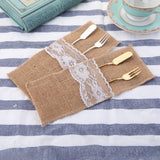 6pcs Burlap Fork Spoon Holders Utensil Holder