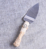 Rustic Wedding Cake Knife Serving Set Twine Burlap Lace (Set of 2)