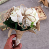 Handmade Wedding Burlap Toss Bouquet