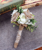 Handmade Wedding Burlap Toss Bouquet