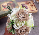 Handmade Wedding Burlap Toss Bouquet