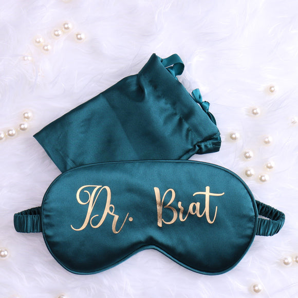 Personalized Satin Sleep Mask, Wedding Bachelorette Party Favors