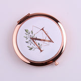 Compact Mirror with Monogram Initial Bachelorette Gift (Rose Gold)