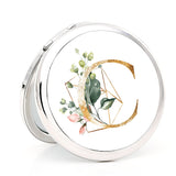 Compact Mirror with Monogram Initial Bachelorette Gift (Silver)