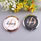 Personalized Compact Mirror for Purse Monogrammed Initial