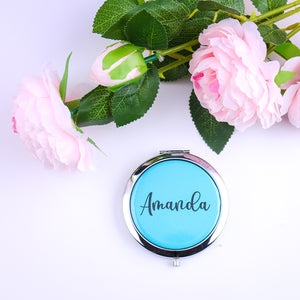 Personalized Compact Mirror Floral Birthday Teacher Graduation Gift