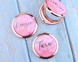 Personalized Compact Mirror Watercolor Your Name Custom Text