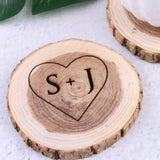 Personalized Wood Log Coasters Wedding Favors Reception