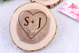 Personalized Wood Log Coasters Wedding Favors Reception