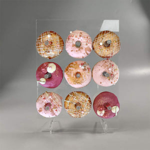 Acrylic Donut Stands, Donut Wall Bagel Display Stand for Dessert Table (1 Square Stand)