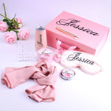 Personalized Box Gift Set with 7 Gifts Included, Gift for Her Bridesmaid Proposal Mirror Scarf