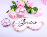 Personalized Box Gift Set with 7 Gifts Included, Gift for Her Bridesmaid Proposal Mirror Scarf