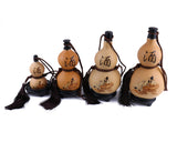 Natural Dried Gourd Water Bottle with Lid Hollow Calabash Chinese Pumpkin Drinks Holder