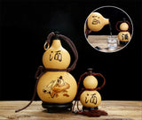 Natural Dried Gourd Water Bottle with Lid Hollow Calabash Chinese Pumpkin Drinks Holder