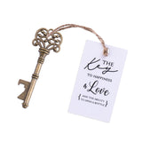 50x Wedding Favors Rustic Skeleton Keys Bottle Openers with Thank You Cards Bridal Shower Guest Gifts