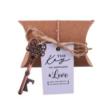 50x Wedding Favors Sets Skeleton Keys Bottle Openers with Candy Boxes Escort Cards Groosmen Gifts