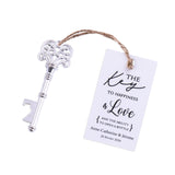 50x Wedding Favors Silver Key Shaped Bottle Openers with Escort Cards Bridal Shower Bachelorette Groomsmen Gifts