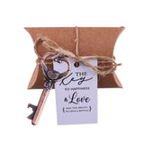 50x Wedding Favors Sets Skeleton Keys Bottle Openers with Candy Boxes Escort Cards Groosmen Gifts