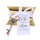 50x Wedding Favors Sets Vintage Skeleton Keys Bottle Openers with Gold Candy Boxes Thank You Cards Groosmen Gifts