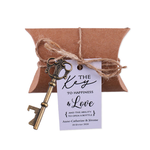 50x Wedding Favors Sets Skeleton Keys Bottle Openers with Candy Boxes Escort Cards Bridesmaid Gifts