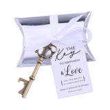 50x Wedding Favors Skeleton Keys Bottle Openers with Silver Candy Boxes Thank You Cards Groosmen Gifts