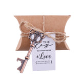 50x Wedding Favors Sets Skeleton Keys Bottle Openers with Candy Boxes Escort Cards Groosmen Gifts