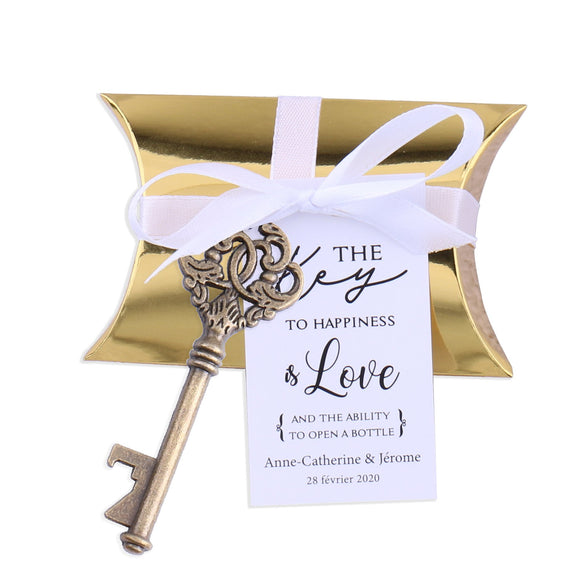 50x Wedding Favors Sets Vintage Silver Skeleton Keys Bottle Openers with Gold Candy Boxes Escort Cards Groosmen Gifts
