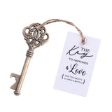 50x Wedding Favors Rustic Skeleton Keys Bottle Openers with Thank You Cards Bridal Shower Guest Gifts