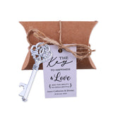 50x Wedding Favors Sets Vintage Silver Skeleton Keys Bottle Openers with Candy Boxes Escort Cards Groosmen Gifts