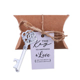 50x Wedding Favors Sets Vintage Silver Skeleton Keys Bottle Openers with Candy Boxes Escort Cards Groosmen Gifts