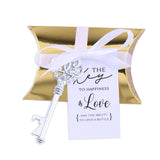 50x Wedding Favors Sets Silver Skeleton Keys Bottle Openers with Gold Candy Boxes Thank You Cards Groosmen Gifts