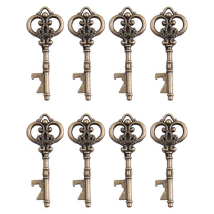 40x Rustic Bottle Openers Skeleton Keys Crown Shape Wedding Favors Bridesmaid Gifts