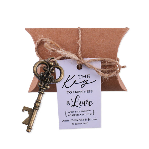50x Wedding Favors Sets Skeleton Keys Bottle Openers with Candy Boxes Escort Cards Groosmen Gifts