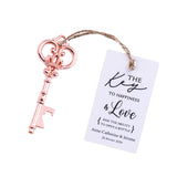 50x Wedding Favors Rose Gold Key Shaped Bottle Openers with Escort Cards Bridal Shower Bachelorette Gifts