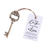 50x Wedding Favors Rustic Skeleton Keys Bottle Openers with Thank You Cards Bridal Shower Guest Gifts