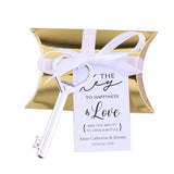 50x Wedding Favors Sets Silver Skeleton Keys Bottle Openers with Gold Candy Boxes Thank You Cards Groosmen Gifts